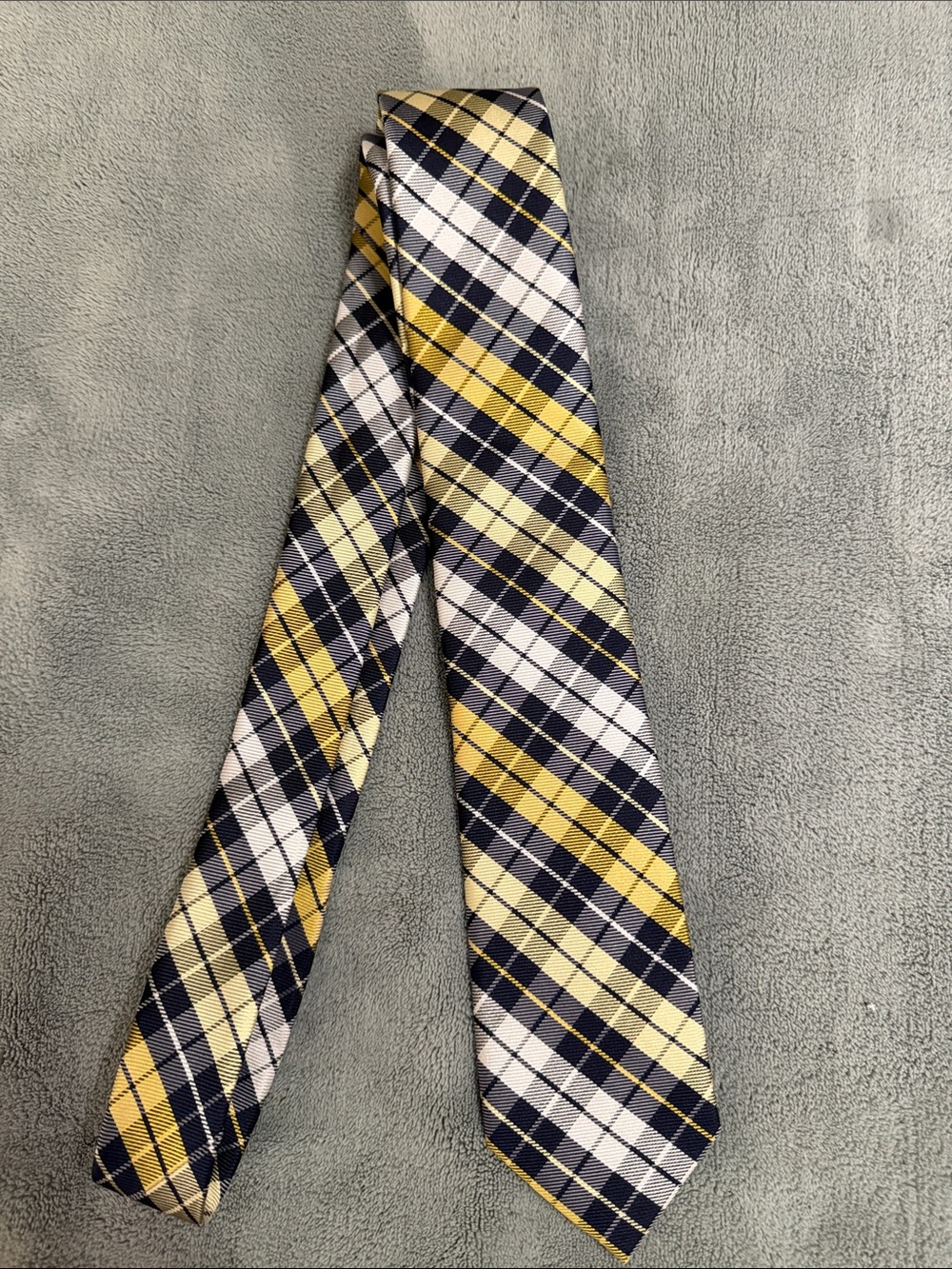 Express Yellow, Navy & White Plaid Men's Tie
